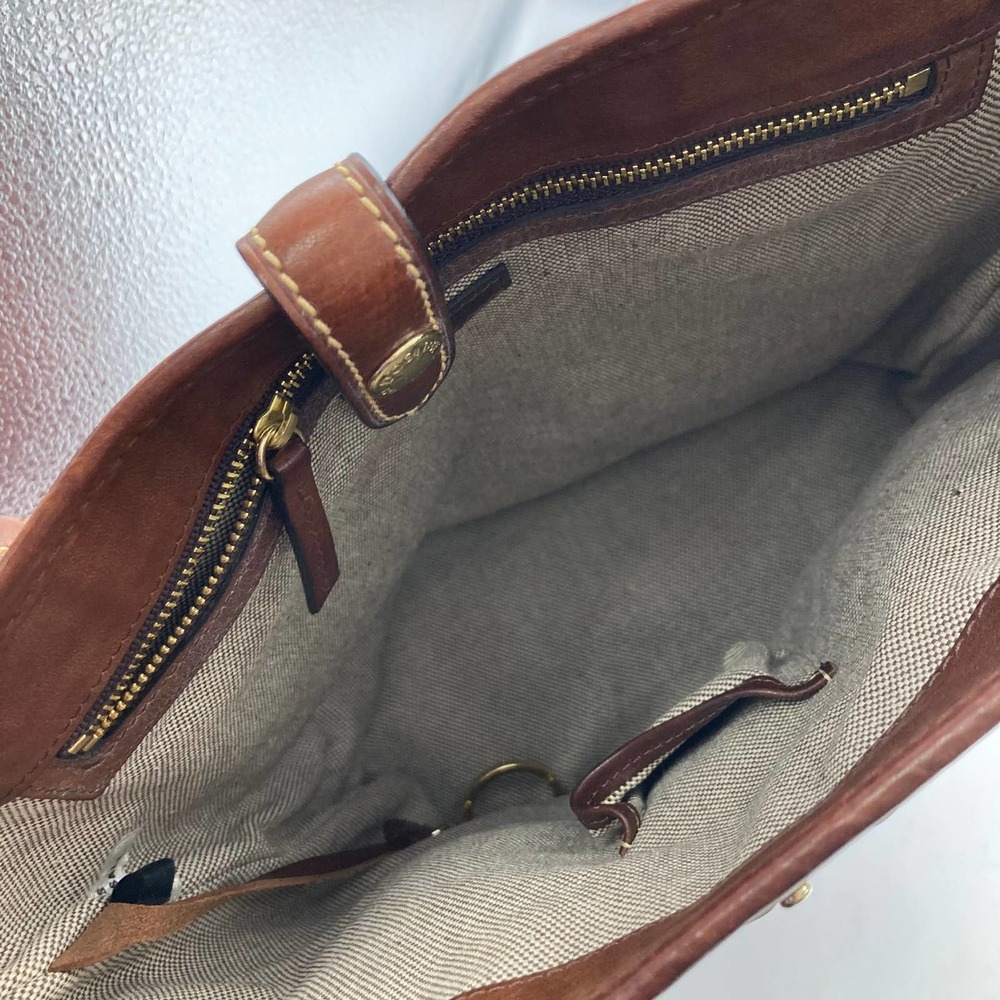 Dooney & Bourke Cognac “Lucy” Florentine Vacchetta leather shoulder bag - Picture 5 of 11
